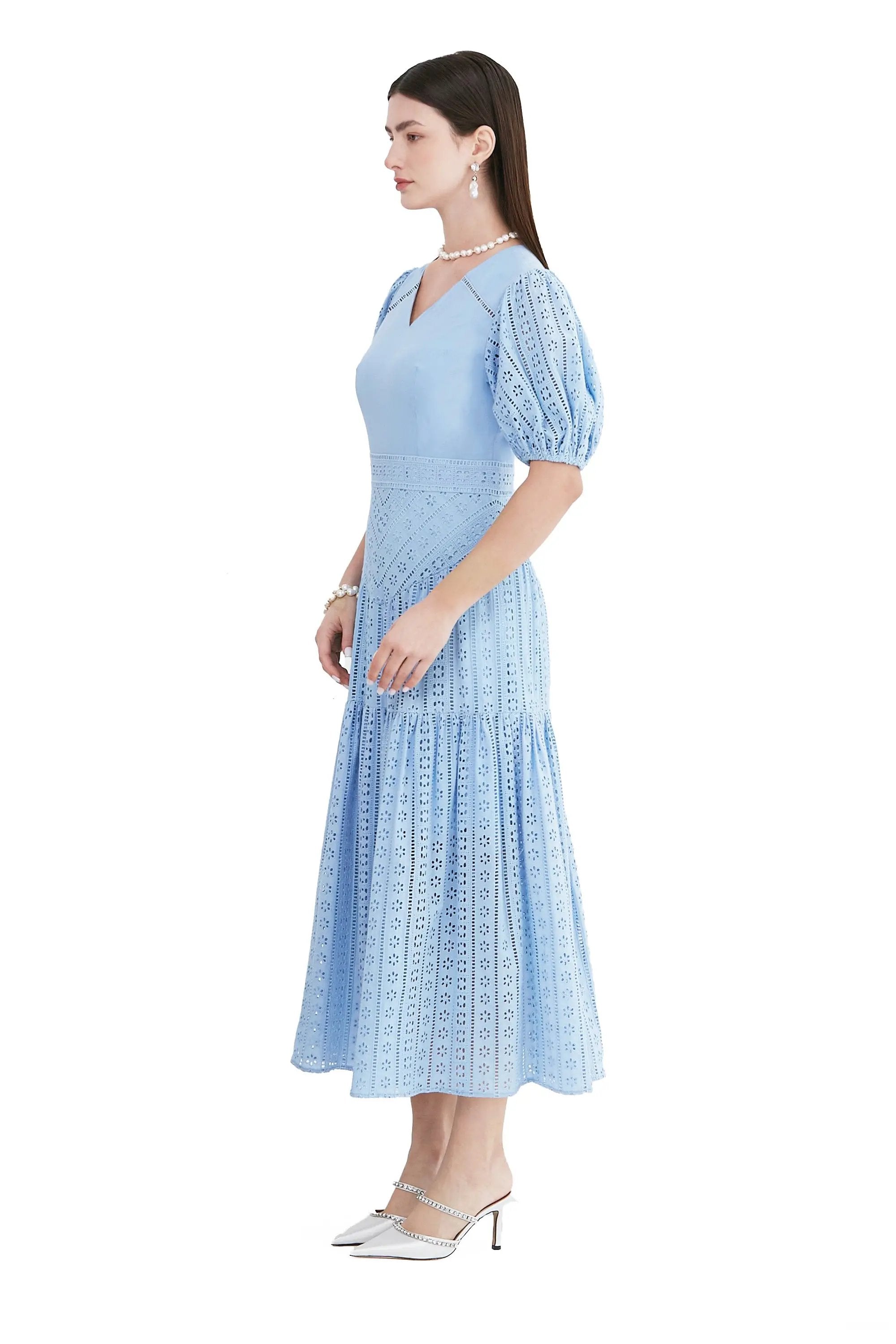 2024 Summer New Style Dresses with a Slim Waist and High end Exquisite Brand Lace Skirt for Children ULA